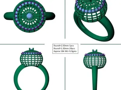 Fancy ring for women 3D print model purchase