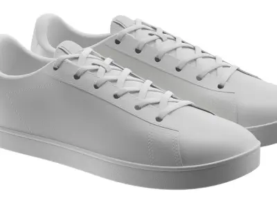 Sneakers White Leather 3D model