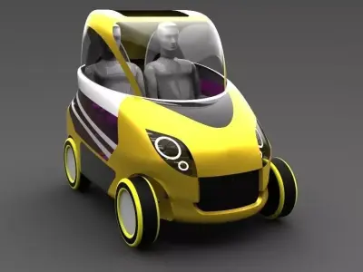 Electric car model Free 3D model