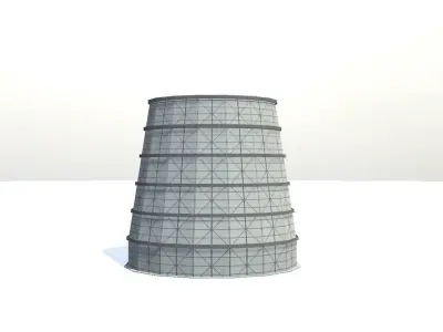 Soviet old cooling tower Free low-poly 3D model