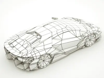 Generic Supercar v16 Low-poly 3D model