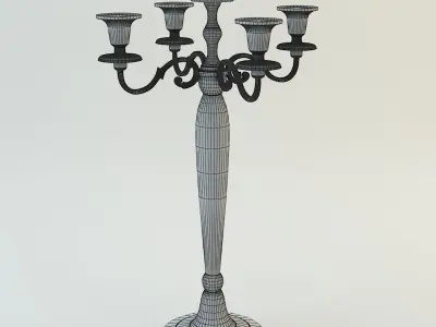 Richmond Interiors - Lovey Pillar Holder 5-lite 3D model