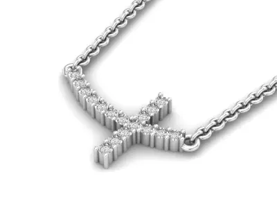 AV 566 Diamond Ladies Cross Pendant 3D print model