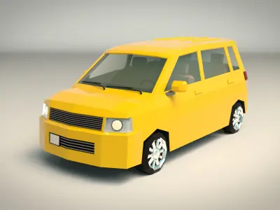 Low Poly Minivan 01 Low-poly 3D model