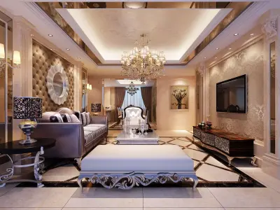 Lux Living Room Desing 3D model