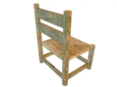 Thatched Chair Game Ready Low-poly 3D model