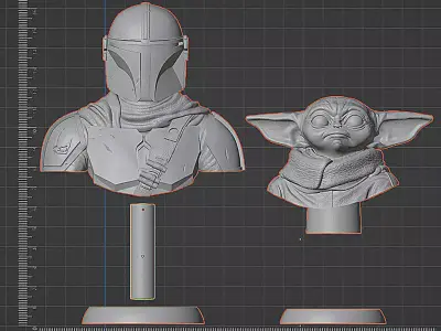  The Mandalorian -  Grogu  3D Printable Busts - STL  3D print model