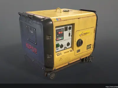 Kipor KDE7000 diesel generator Low-poly 3D model