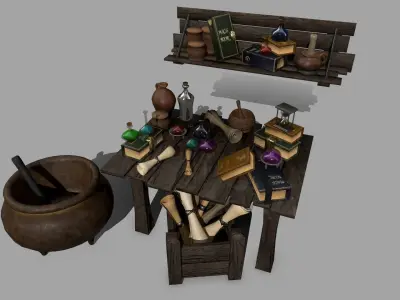 Alchemy Set Low-poly 3D model