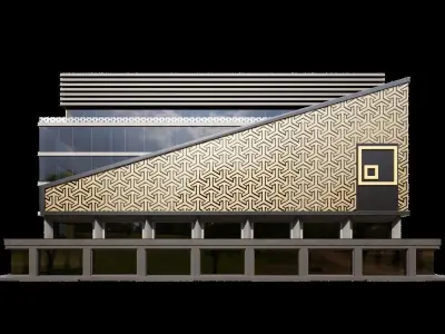 04 Modern Building with Geometric form 3D model