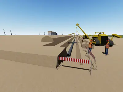 pipe construction simulator Low-poly 3D model