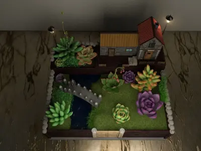 creative pot flower4 3D model