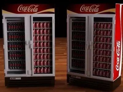 Coca Cola refrigerator Low-poly 3D model