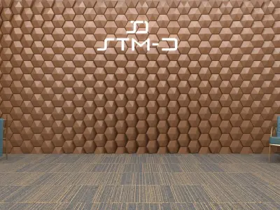 STM-D hexagon wall parametric model 200 Low-poly 3D model