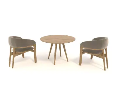 Modern Table and Chair Set 5 3D model