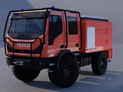 Iveco Eurocargo 150-280 Firetruck Low-poly 3D model