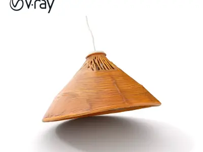 Wicker Pendant Lamp Shade D Model Pack Low-poly 3D model