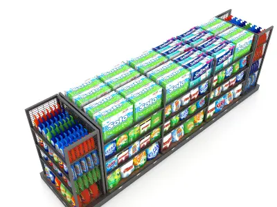 cleaning product market stand  Low-poly 3D model