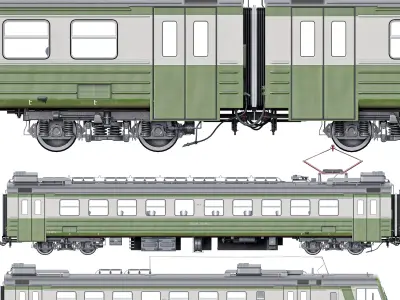 Passenger Train ED4M 3D model