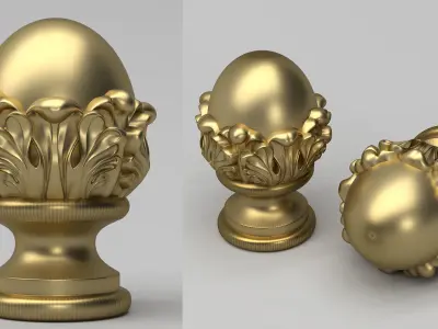 Carved Finial 3D model
