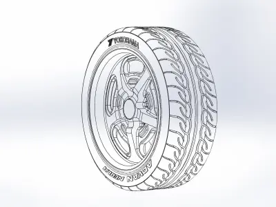 Custom wheels Budnik Murok II 18inch for scale model 3D print model
