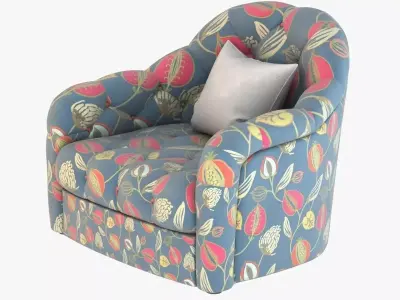 Capitone unpholstered chair 3D model