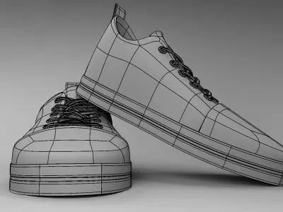 Shoes lowpoly pair of sneakers 3D model
