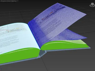 Animated Book with pages in the wind 3D model