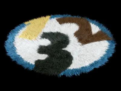 Round rug 01 3D model