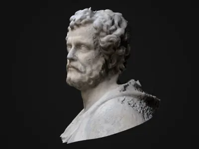 Annibal statue Low-poly 3D model