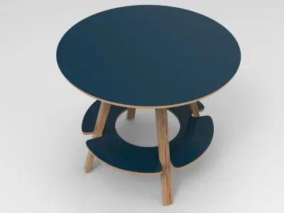 Zen Table Low-poly 3D model
