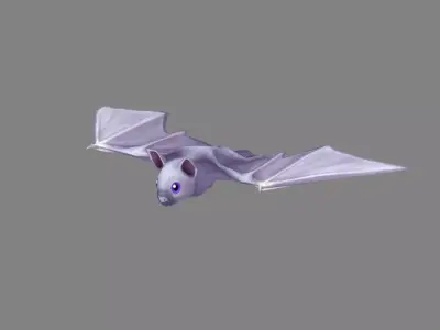 Cartoon bat Low-poly 3D model