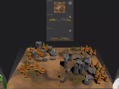 Cartoon Level Design Environments Low-poly 3D model