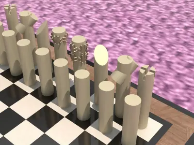 Magnetic metal chess 3D model
