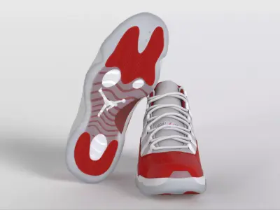 Jordan 11 Retro Cherry 2022 Low-poly 3D model