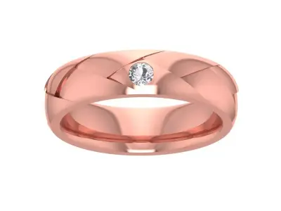 Flush Set Round Diamond Solitaire Wedding Band 3dm STL OBJ FBX  3D print model