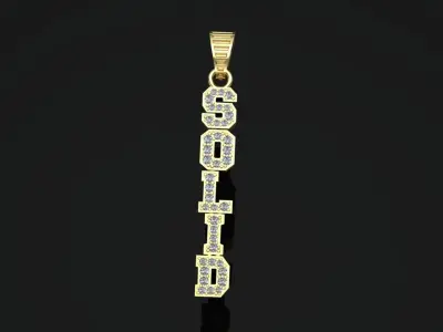 solid diamond pendant 3D print model