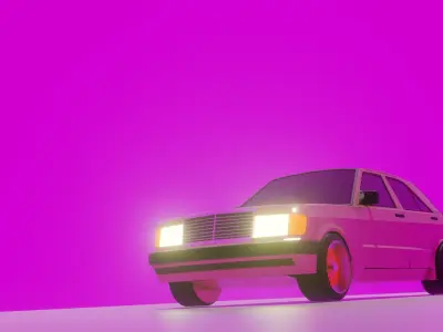 Mercedes Benz 190 w201 low poly Low-poly 3D model