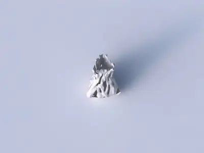 Vase puffy triangle with faceted cuts and bulges  3D print model