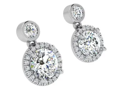 Round Halo Earring 4539 3D print model