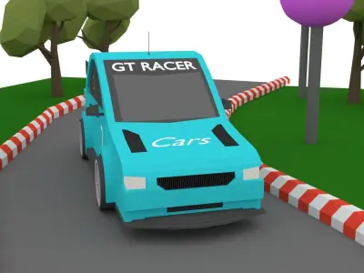 Lowpoly Sports Car Low-poly 3D model