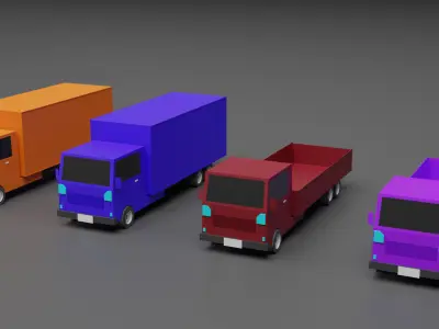 Low Poly Trucks Free low-poly 3D model