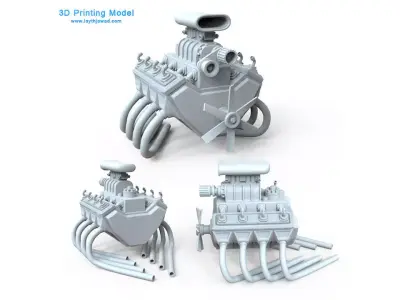 Car Engine 8 Cylinders 3D print model
