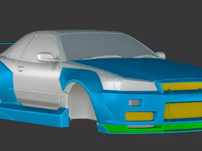 NISSAN R34 BRADBUILDS Low-poly 3D model
