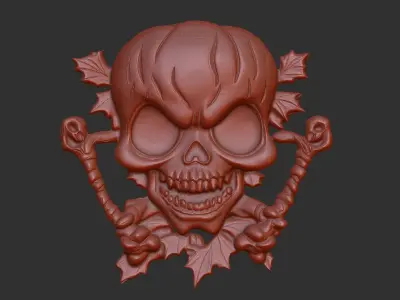 skull hallowen decor  3D print model