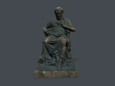 Man Statue  Low-poly 3D model