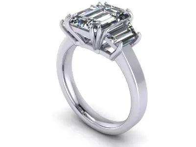 Double Prongs Woman Ring 3D print model
