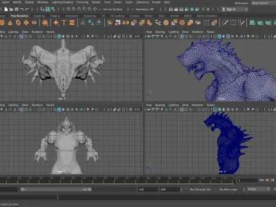 Alien  Character Low-poly 3D model Free 3D model