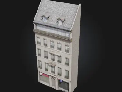 Haussmannian Building Mockup  Parisian Elegance in 3D Form Free 3D model