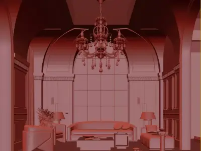 Parisian interior scene 3D model